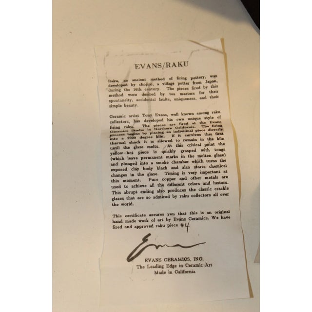 Late 20th Century Tony Evans Raku Pottery Signed & Numbered For Sale - Image 9 of 16