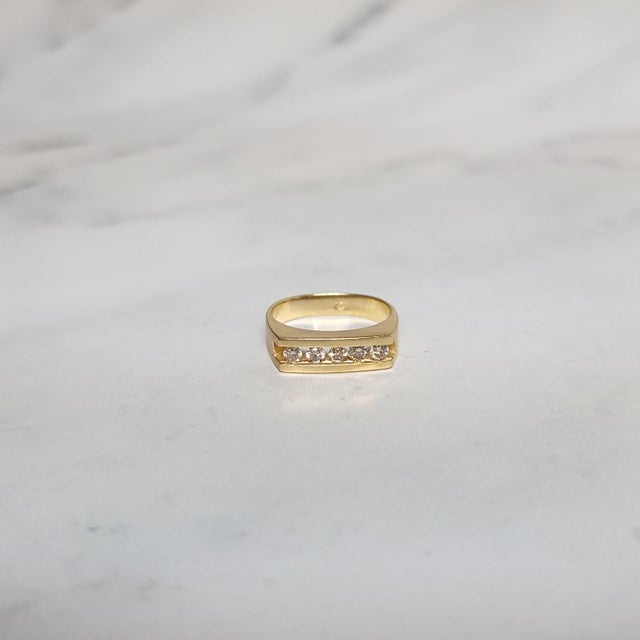 Five Stone Diamond Wedding Band, Size 4 For Sale - Image 4 of 5