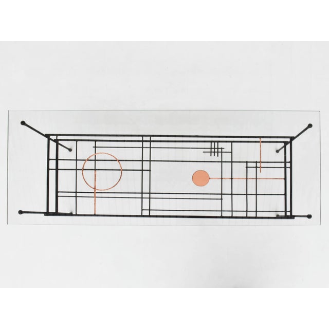 Metal Coffee Table with Triple Support in Metal by Ferrabini For Sale - Image 7 of 8