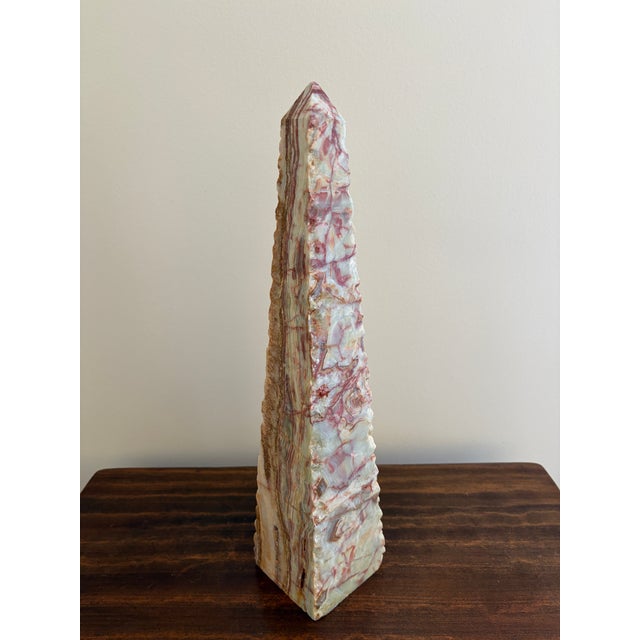 Neoclassical Solid Marble Green and Brown Obelisk For Sale - Image 9 of 13
