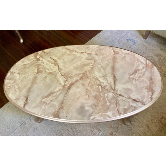 1970s Vintage Coffee/Side Tables With Faux Marble Tops For Sale - Image 5 of 12