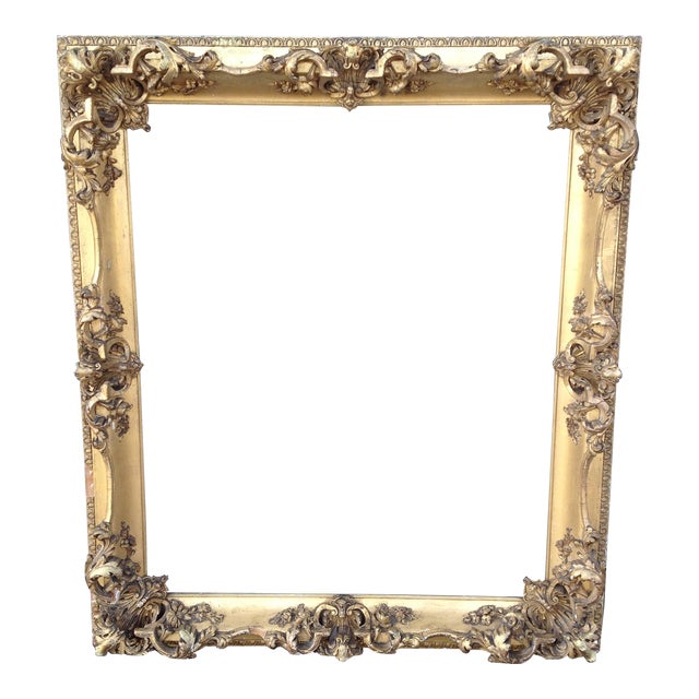 Mid 19th Century Carved Gilt Frame For Sale