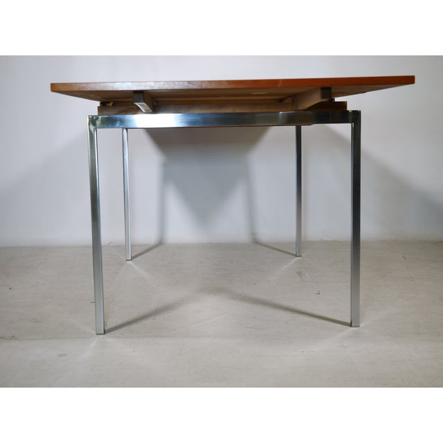 Wood Mid-Century Dining Table in Walnut with Chrome Frame, 1960s For Sale - Image 7 of 11