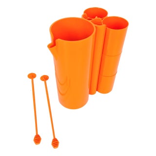 Vintage French Juice Service by Jean-Pierre Vitrac for Déposé France, 1970s, Set of 9 For Sale