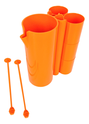 Vintage French Juice Service by Jean-Pierre Vitrac for Déposé France, 1970s, Set of 9