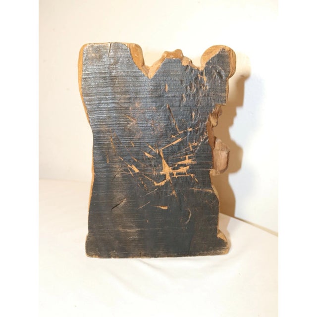 Brown Antique Folk Art Hand Carved Wood Figural Musician Band Sculpture Figure Statue For Sale - Image 8 of 9