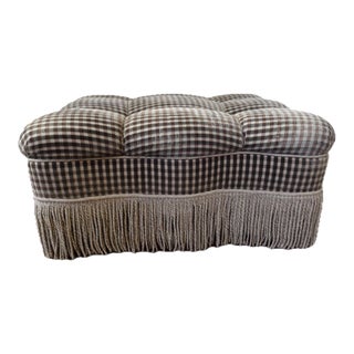 1990s Tufted Ottoman With Bullion Fringe For Sale