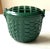Zinc painted flower frog. In the shape of a Nantucket basket. Top comes off to clean and add water. A dark British racing...