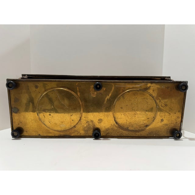 Antique Brass Double Burner Warming Stand Chafing Dish Base Hammered Top C. 1890–1910 For Sale - Image 9 of 10