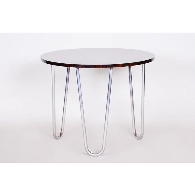 Brown Bauhaus Round Coffee Table, 1940s For Sale - Image 8 of 9