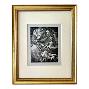 Vintage Original Woodblock Print "Affection" by Dan Burne Jones 1930