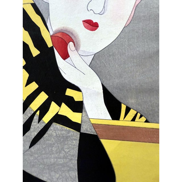 Mid 20th Century Japanese Large Woodblock Print Backstage by Ito Shinsui For Sale - Image 9 of 11