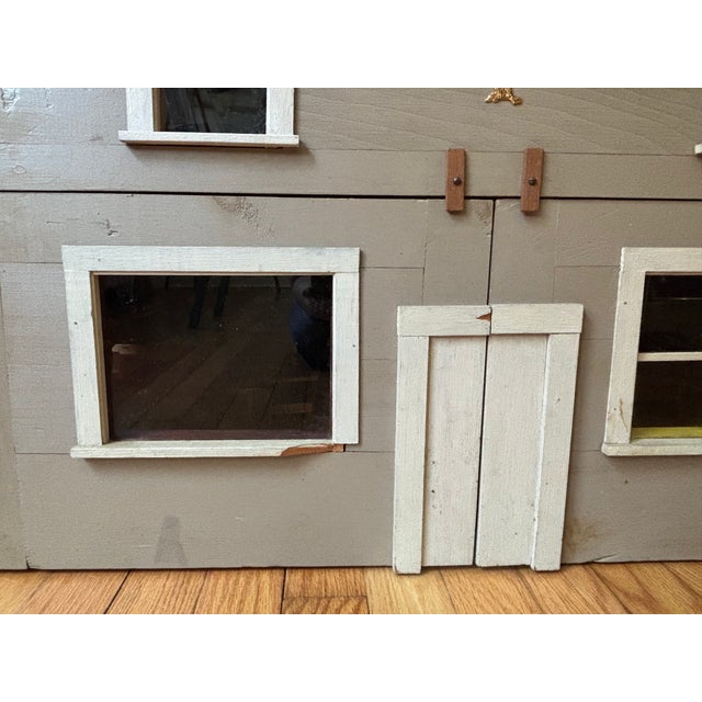 Early 20th Century Bench Made Folk Art Colonial Dollhouse, Furnished For Sale - Image 6 of 17