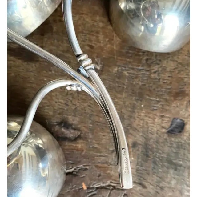 Vintage Mid Century Danish Silver Serving Dishes, Signed Denmark 349 For Sale In New York - Image 6 of 7