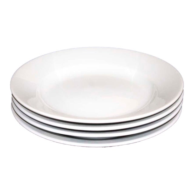 Apilco Classic Whiteware Porcelain Bread Plates Made in France - Set of 4 For Sale