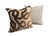 Decorative pillows featuring an organic abstract pattern in gold, on a soft neutral ground, creating a warm and...