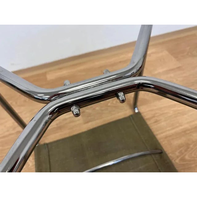 Gold Bauhaus Chrome Stool B8 attributed to Marcel Breuer for Thonet, 1930 For Sale - Image 8 of 9