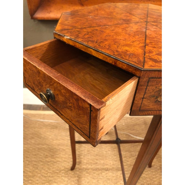 Traditional Octagonal Paint Decorated End Table For Sale - Image 3 of 14