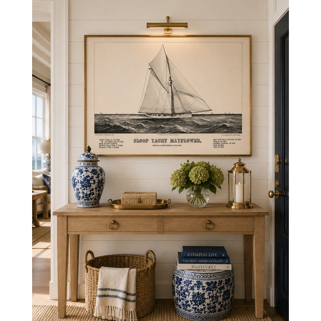 Not Yet Made - Made To Order Sloop Yacht Mayflower, Vintage Art Print Reproduction, 48" X 32" For Sale - Image 5 of 12