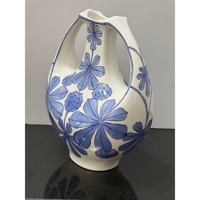 Sky Blue 1900s Swedish Art Nouveau Vase by Alf Wallander for Rörstrand For Sale - Image 8 of 13