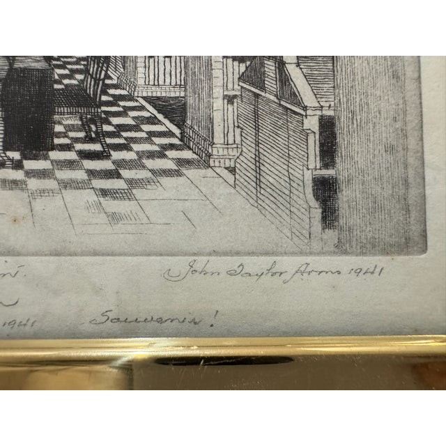 John Taylor Arms 1961 Grolier Club Library Signed Etching Nyc Architectural For Sale In Atlanta - Image 6 of 9