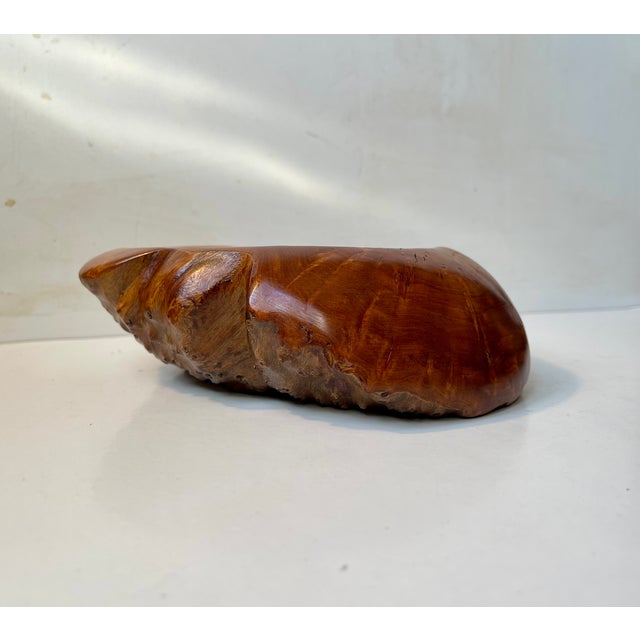 Vintage Swedish Natural Edge Burr Bowl in Elm, 1980s For Sale - Image 3 of 12