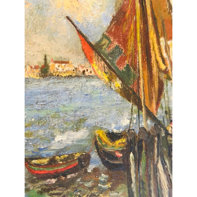 Nautical Antique Nautical Oil Painting For Sale - Image 3 of 9