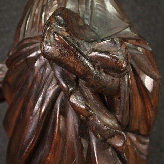 French Artist, Religious Sculpture of Madonna, 1850, Pearwood For Sale - Image 10 of 13