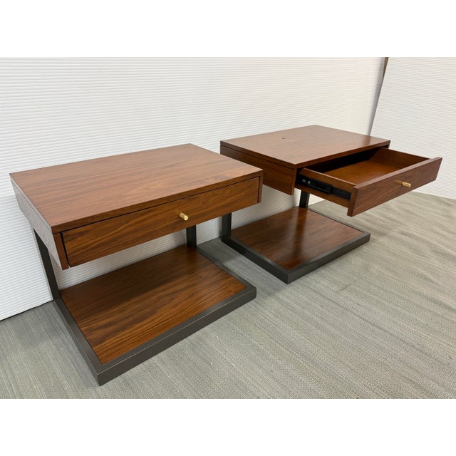 Crate & Barrel William Eastburn Design for Crate & Barrel Blair Nightstands, Pair For Sale - Image 4 of 12