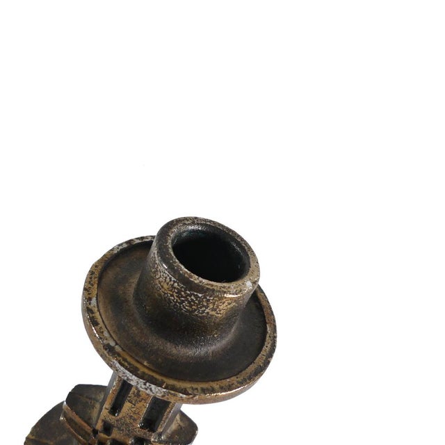 Brutalist Stainless Steel Candleholder by Olav Joff for Polaris/Figgjo, 1970s For Sale - Image 4 of 6