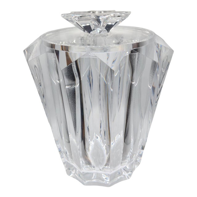 Judith Kruger Lucite Lidded Ice Bucket For Sale