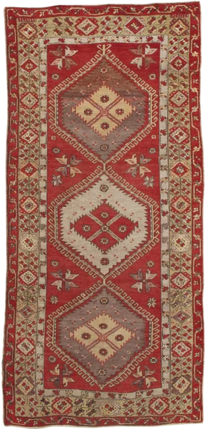 20th Century Medallion Design Vintage Turkish Oushak - 4′9″ × 9′7″