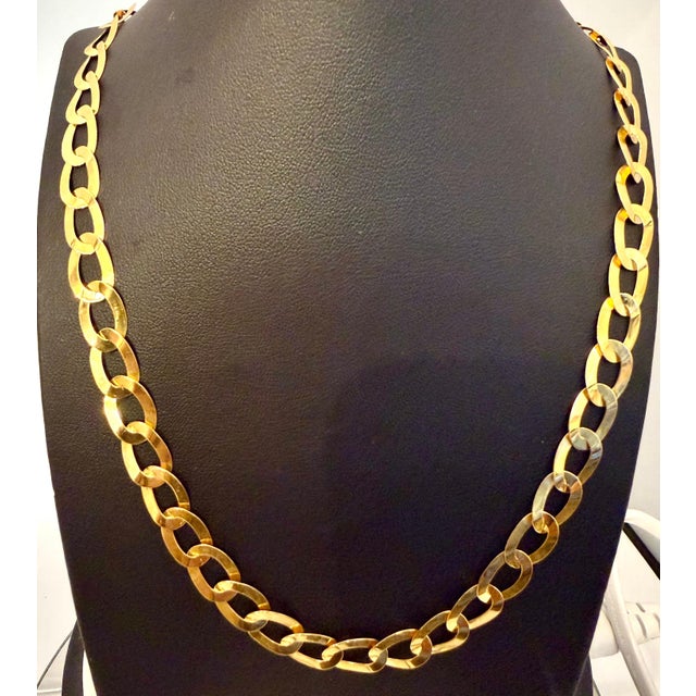 Vintage 18 Karat Yellow Gold 19.7 Gm Miami Cuban Link Like Chain Unisex, 22" For Sale In New York - Image 6 of 18