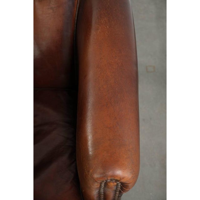 Brown Vinatge Sheepskin Club Armchair For Sale - Image 8 of 13
