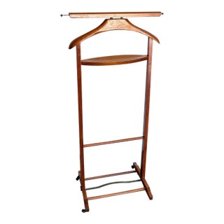 Fratelli Reguitti Midcentury Italian Walnut Valet Stand on Casters For Sale