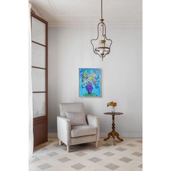 2020s Vase in Turquoise For Sale - Image 5 of 5