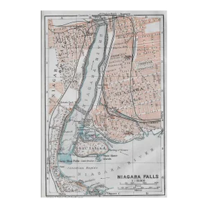 1909 Antique Map of Niagara Falls