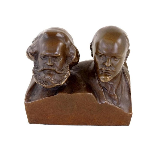 Bronze Bust of Karl Marx and Vladimir Lenin, 20th Century For Sale - Image 4 of 9