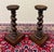 Antique Pair French Louis XIII Barley Twist Pedestals Plant Stands Oak 33" T For Sale - Image 18 of 18