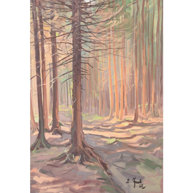 Lothar Sperl, Lothar Sperl, Gemälde "lichtdurchfluteter Wald", 1965, Framed For Sale - Image 4 of 12