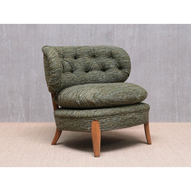 This rare lounge/easy chair was designed by Otto Schulz and produced by Jio Möbler in Jönköping, Sweden in the late 1940s....