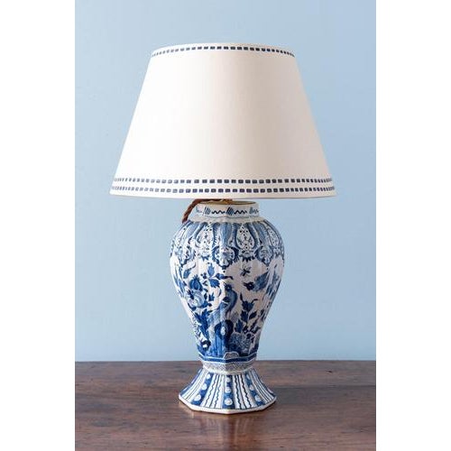 Blue and White Faience Vase Lamps from Samson, 19th Century, Set of 2 For Sale - Image 4 of 13