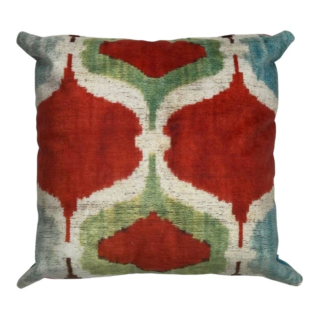 Double Sided Multi Color Turkish Style Ikat Pillow For Sale
