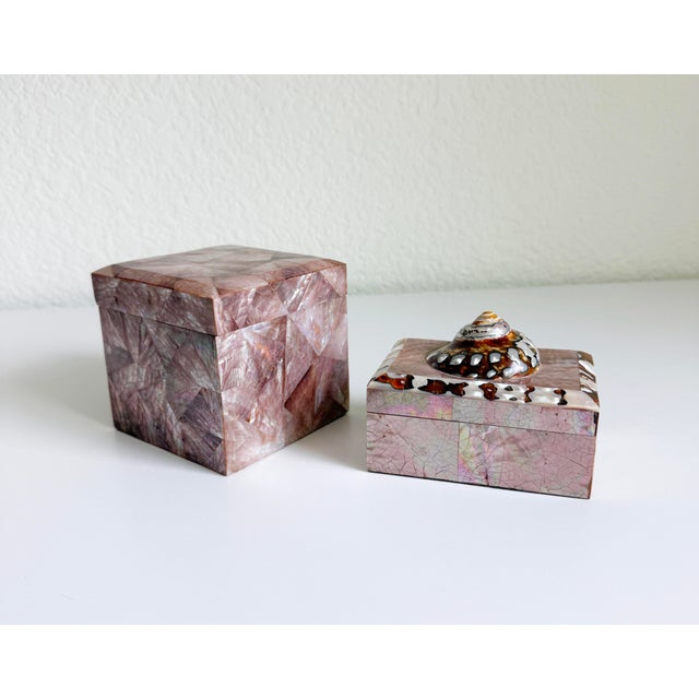 Vintage Gumps Penshell Boxes, Set of 2 For Sale - Image 11 of 13