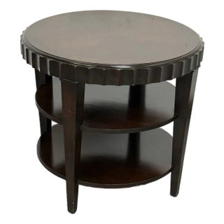 Scallop Edge Tiered Side Table, Vintage For Sale