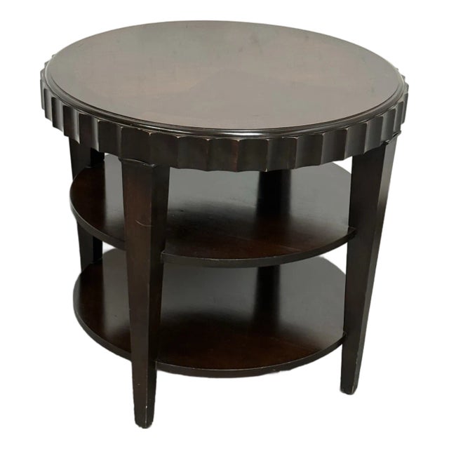 Scallop Edge Tiered Side Table, Vintage For Sale