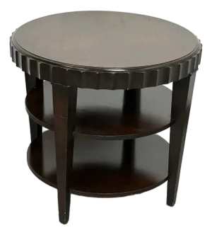 Scallop Edge Tiered Side Table, Vintage