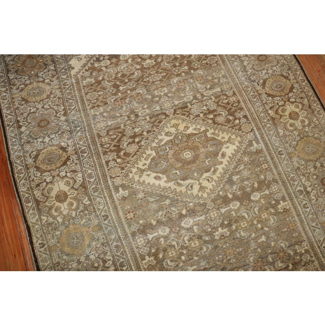 Brown Zabihi Collection Persian Hamedan Neutral Color Accent Rug For Sale - Image 8 of 10