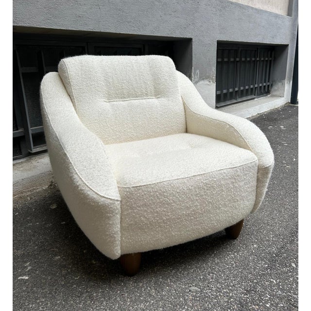 Torino Armchairs in Mohair and White Bouclé with Sinuous Armrests, 2000s, Set of 2 For Sale - Image 9 of 18