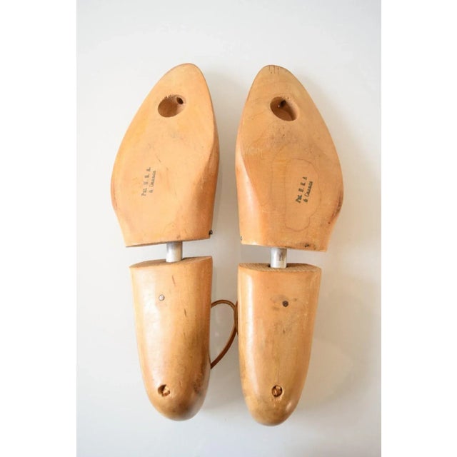 Early 20th Century Antique Wooden Custom Built Shoe Forms Lloyd & Haig Shoes- Set of 2 For Sale - Image 5 of 6